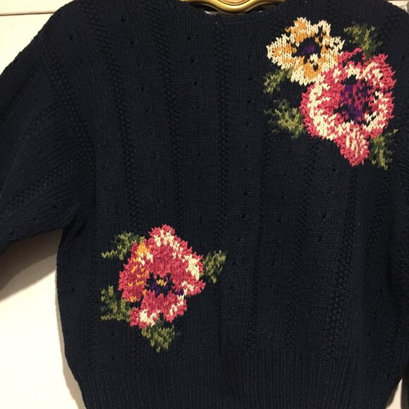 VINTAGE LIZ CLAIBORNE COLLECTION KNITTED BY HAND SWEATERS SIZE M - Picture 2 of 10